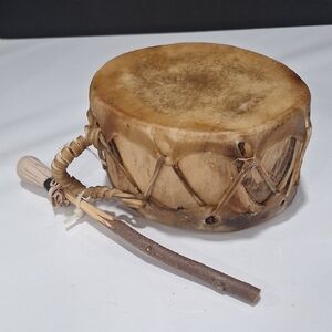 Handcrafted Wooden Drum with Stick